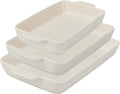 Pyrex 3-Piece Ceramic Bakeware Set, Nonstick Casserole Dish with Handles, Lasagna Oven Pans, Bakers, For Baking, Roasting, Steaming, Rectangular