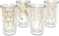 Tervis Midcentury Modern Mid Mod Minimal Collection Made in USA Double Walled Insulated Tumbler Travel Cup Keeps Drinks Cold & Hot, 16oz 4pk, Assorted