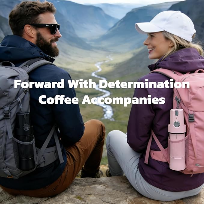 Burr Coffee Grinder Electric and Manual 2 in 1, Manual Burr Coffee Grinder with 40mm Burr, Compact Portable Coffee Grinder for Espresso Coffee, French Press, Home, Travel, Camping (Beige)