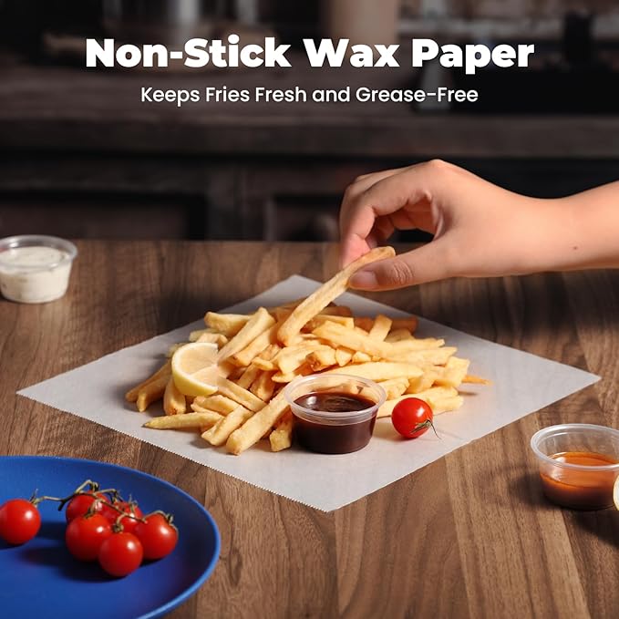 Fit Meal Prep [6000 Pack] 10 x 10.75" Wax Paper Sheets for Food, Interfolded Precut Deli Pop Up Grease-Proof Sandwich Paper Wraps, Waterproof for Lunch, Food Basket, Microwave Cover, BBQ