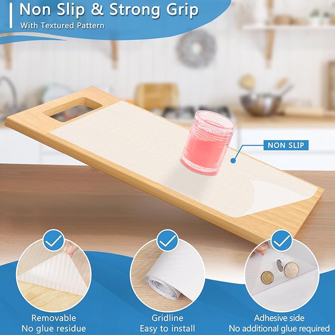 Self-Adhesive Shelf Liner Kitchen Liner, Waterproof Backed Paper Easy Peel and Stick Contact Liner Without Residue for Decor Your Desk Surface, Kitchen Countertops (Clear, 11.8 x 393.7 inches)