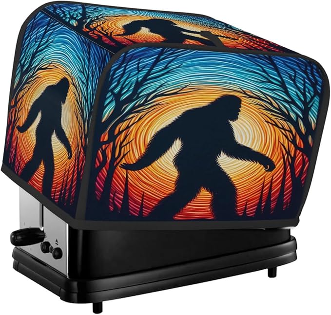 Bigfoot Abstract Color 2 Slice Toaster Cover Dust And Fingerprint Bread Maker Cover Bakeware Protector Washable Appliance Covers Kitchen Accessories For Home Kitchen Women Gift