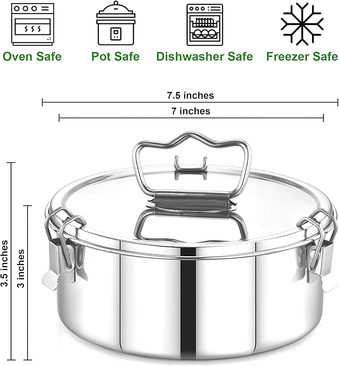 Stainless Steel Flanera, 7.5 x 7.5 x 3.5 Inches Flan Pan, Capacity 63 fl. oz, Compatible with Instant Pot 6qt, Molde Para Flan