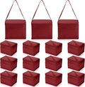 Nuogo 15 Pack Insulated Lunch Bags Bulk, Reusable Cooler Boxes, Leakproof Lunch Boxes Set, Waterproof Thermal Coolers, Insulated Beverage Bag for Women Men Work Picnic Beach(Wine Red)