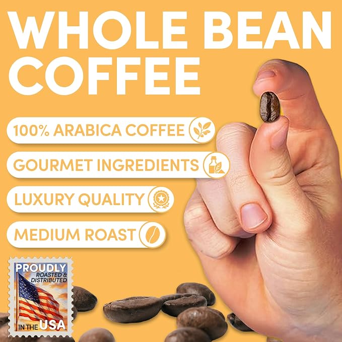 Breakfast Blend Whole Bean Coffee | Medium Roast Whole Bean Coffee Beans | Smooth Low Acid Morning | Specialty Grade | 12 oz