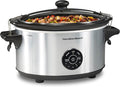 Hamilton Beach 7 Quart Stay or Go Portable Programmable Slow Cooker | 15 Cooking Options | Clip-Tight Glass Lid For Easy Travel | Dishwasher Safe Stoneware Crock | Silver