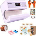 AKEYDIY Professional Tumbler Sublimation Crafting Bundle: Auto Press Machine + 6-Pack 12OZ Glass Tumblers + Silicone Cup Cradle Kit