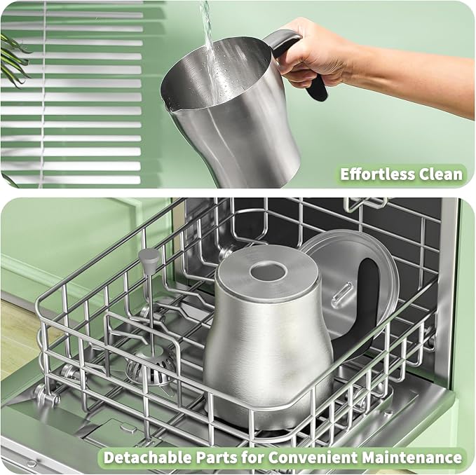 Maestri House Milk Frother, Variable Temp and Froth Thickness DualFro 600 Milk Frother Steamer, 21OZ Smart Touch Control Milk Warmer, Dishwasher Safe, Memory Function for Latte&Hot Chocolate (Black)
