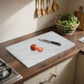 Lovdeco Large Marble Cutting Board 12"x20", 100% Natural Marble, Heavy Duty, Volakas White, Polished Surface for Pastry, Cheese, Serving & Kitchen Countertop – White with Brown Veining