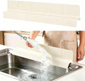 Sink Splash Guard with Suction Cups, 23", Silicone Water Guard for Kitchen & Bathroom, Faucet & Countertop Protector, Easy Install, Dishwasher Safe, Cream