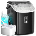 Antarctic Star Countertop Ice Maker with Soft Chewable Pellet Ice, 34lbs/24Hrs, One-Click Operation, Self-Cleaning Portable Peddle Ice Machine with Ice Scoop for Kitchen,Office,Bar,RV (Black)