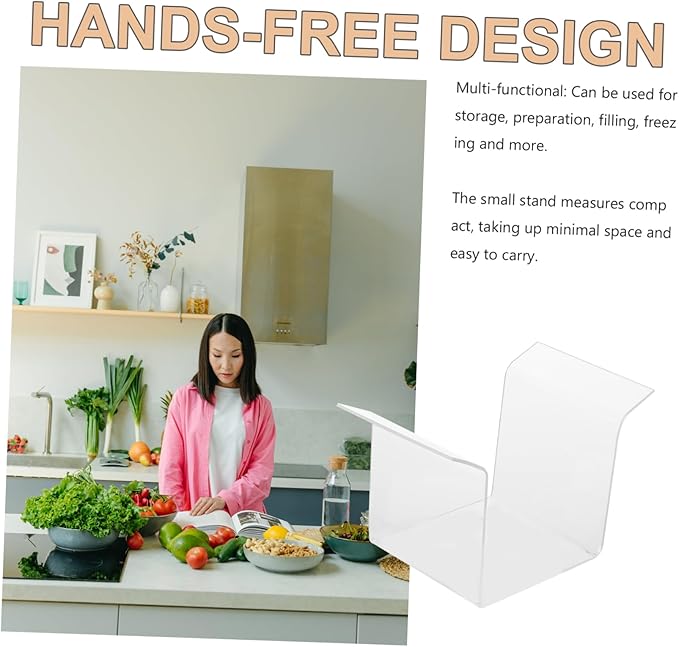 Food Prep Bag Holder Stand Hands Operation for Easy Filling Pouring Stable Base for Storage Freezing for Meal Prep Organization