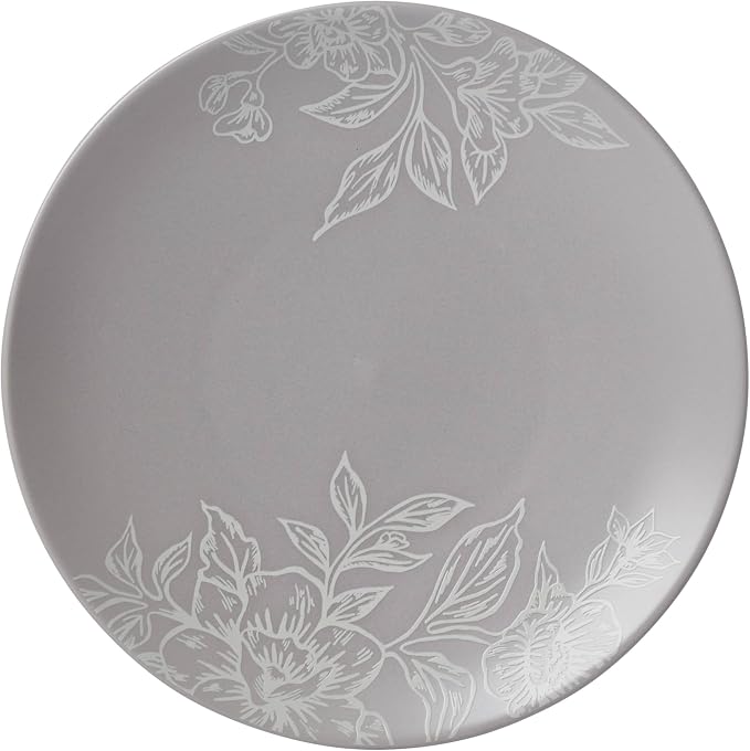 Oneida 897506 Roseto 12-Piece Dinnerware Set, Pumice, Grey