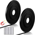 Tellegloww 2 Rolls Black Magnetic Tape Roll Thin Strips, 1/4 Inch x 25 Feet Magnetic Board Dividers Whiteboard Graphic Decorative Tape Marking Line for Classroom Office Art Accessories