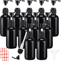 Tanlade Glass Pump Bottle Dispenser 4 oz Travel Bottles with Pump Refillable Glass Containers for Toiletries Lotion Liquid Soap Shampoo Essential Oils Cosmetic Travel Accessories(Black)