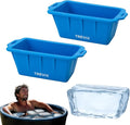 Trevix Ice Block Mold for Ice Bath (2 PCS) - Makes 9 LBS Large Ice Cube Molds, Reusable Ice Cube Tray, Large Silicone Ice Molds (Blue, 2pcs(9lbs))