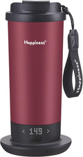 Happiness Self-Heating Travel Mug 20oz,Smart Rechargeable Electric Temperature Control Heated Coffee Cup