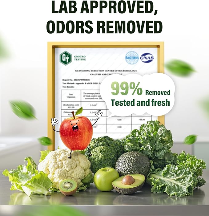 Refrigerator Deodorizer - 10-Year Odor Eliminator for Refrigerator & Freezer, No Baking Soda Needed, Neutralizes Food Smells, Space-Saving Air Filter White