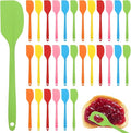 36 Pcs Silicone Jar Spatulas, Nonstick Heat-Enduring Mini Mixing Spatula for Cake Butter Cream Jam, 8.3 in Long Handle Silicone Scraper, Multicolor Kitchen Baking Tool