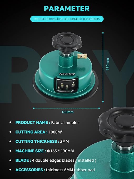 NEWTRY 100g/0.001g Electronic Fabric GSM Scale Digital Textile Weight Balance with a 0-2mm Disc Sampler Cloth Cutter for Textile Paper Non-Woven Fabrics (110V Scale+ Sampler)
