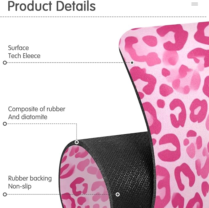 Kitchen Sink Splash Guard 2 PCS 30 Inch Sink Faucet Mat Splash Guard for Bathroom Countertop Water Absorbent Foldable Cuttable Soft Washable Gradient Pink Leopard Print