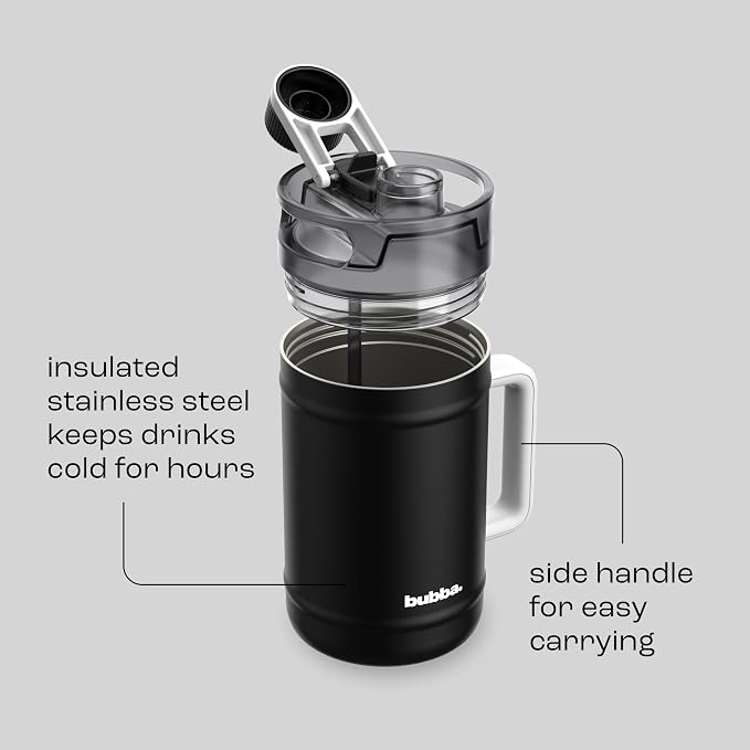 bubba 52 oz Insulated Stainless Steel Water Keg - Large Reusable Water Bottle Drinking Jug - Insulated Keg for Everyday Hydration, Lead-Free and BPA-Free, Office Siren