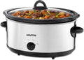 Gourmia Slow Cooker - 6 Quart Removable Ceramic Pot, Manual Controls with 3 Temperature Settings, Dishwasher Safe Crock and Glass Lid, White