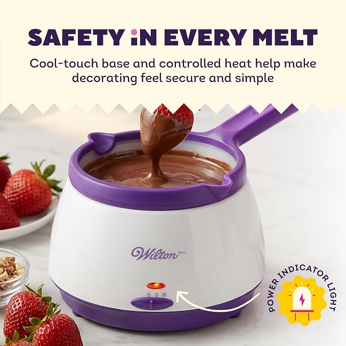 Wilton Candy Melts Candy Melting Pot - Melt Station for Chocolate & Fondue - Features Dishwasher-Safe Insert & Easy-Pour Spout - Fits on a Tabletop - 2.5-Cup Capacity