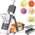 Safe Mandoline Slicer Pro, Gen 4th, Adjustable Thickness food Slicer For Kitchen, Vegetable Chopper With Container, Lid, Drain Basket, Veggie Cutter For Potato Onion Fruit (GRAY）