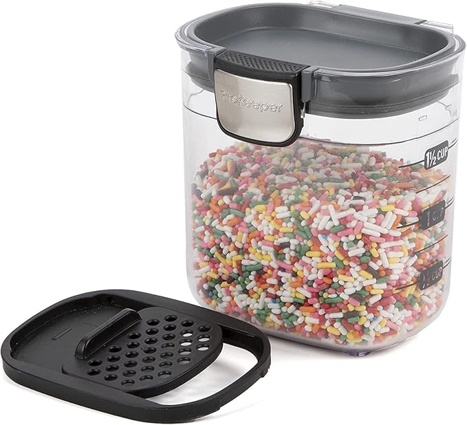 Progressive PKS-401 1.5 Cup Mini Prokeeper+ Airtight Silicone Seal Storage Container Great For Spices & Baking Acessories (4- Piece)