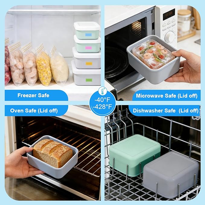 Meal Prep Freezer Storage Bundle - 6 Pack Plastic Food Storage Containers with Insulated Bag & 3 Pack Silicone Soup Freezer Molds with Freezer Bags | BPA-Free Stackable Oven/Microwave/Dishwasher Safe