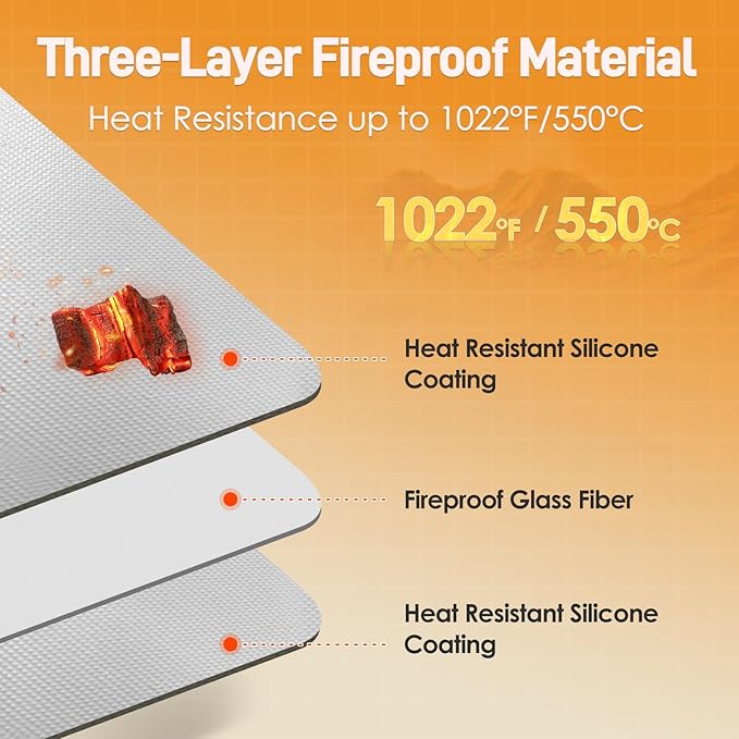 Heat Resistant Mat for Air Fryer, 15 x 35in Heat Resistant Mat for Countertop, Fireproof Silicone Countertop Protector Appliance Slider Hot pod for Air Fryer, Coffee Maker, Toaster, Oven (Grey)