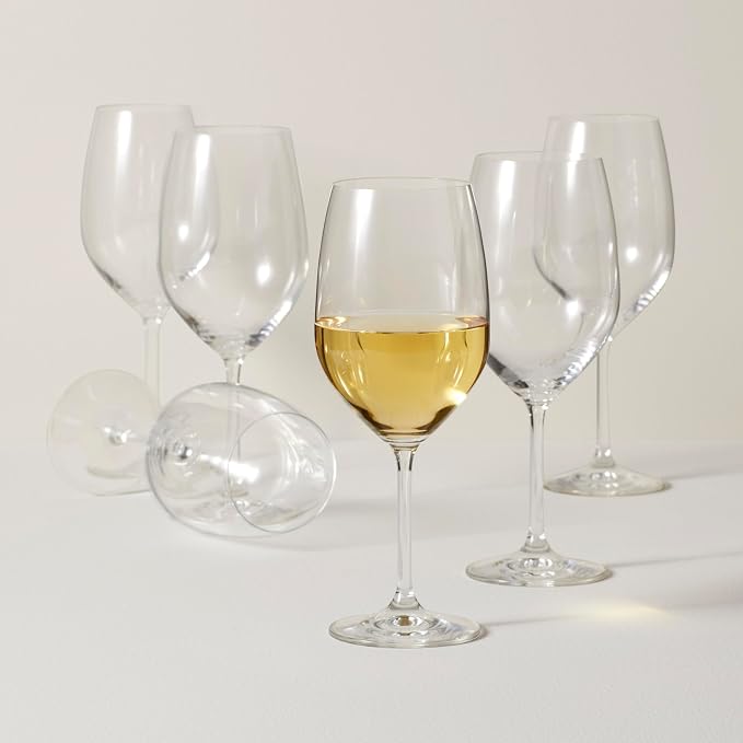 Lenox Tuscany Classics White Wine Glass Set, Buy 4 Get 6, 6 Count (Pack of 1), Clear, 21 ounces