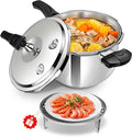 4.22QT Heavy-Duty Stainless Steel Pressure Cooker | Commercial Grade, Explosion-Proof Safety System, Even Heat Base | Professional Small Pressure Pot for Home Kitchen