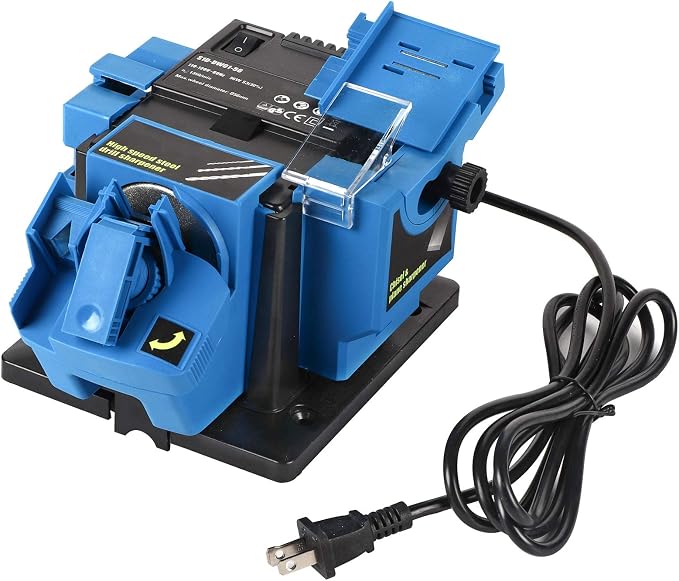 Drill Bit Sharpener, Multi Tool Blade Sharpener 15. 2x14. 3x15. 5cm Electric Knife Sharpener Drill Bit Sharpener with Grinding Wheel Household Sharpener for Kitchen and Workshop