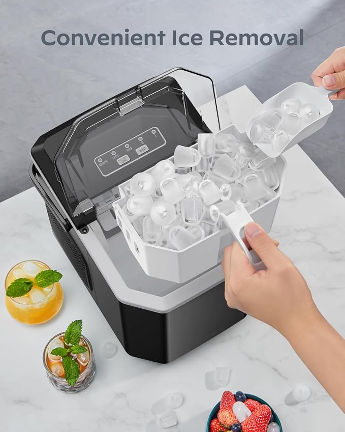 Silonn Ice Maker Countertop, Portable Ice Machine with Carry Handle & YouTheFan NFL New York Giants Spirit Series 3-Piece BBQ Set, Stainless Steel, 22" x 9"