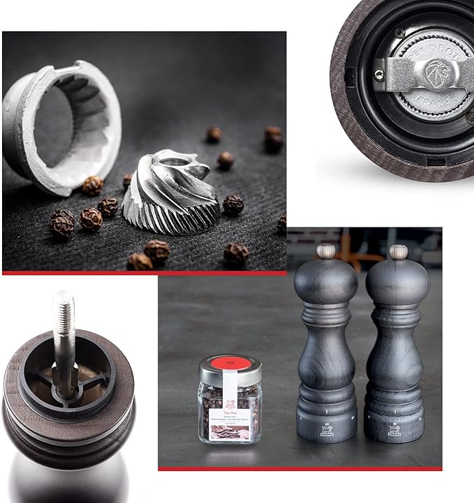 Peugeot Made in France- Paris u'Select Manual Pepper Mill - Adjustable Grinder -PEFC Certified Beechwood, 27 cm - 10.75 in. Chocolate