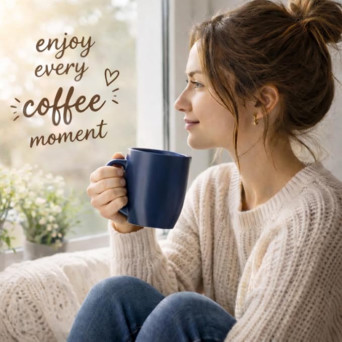 AmorArc 16oz Coffee Mugs Set of 6, Large Ceramic Coffee Mugs for Man, Woman, Dad, Mom, Modern Coffee Mugs with handle for Tea/Latte/Cappuccino/Cocoa. Dishwasher&Microwave Safe, Multi-Color