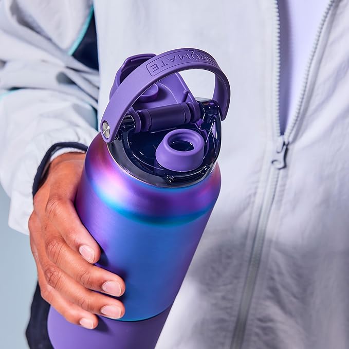 BrüMate Rise 25oz Water Bottle With 100% Leakproof Covered Silicone Straw | Insulated Stainless Steel Water Bottle | Cup-Holder Friendly | Fast Flow | Soft Sip Silicone Spout | BPA-Free (Kiwi)