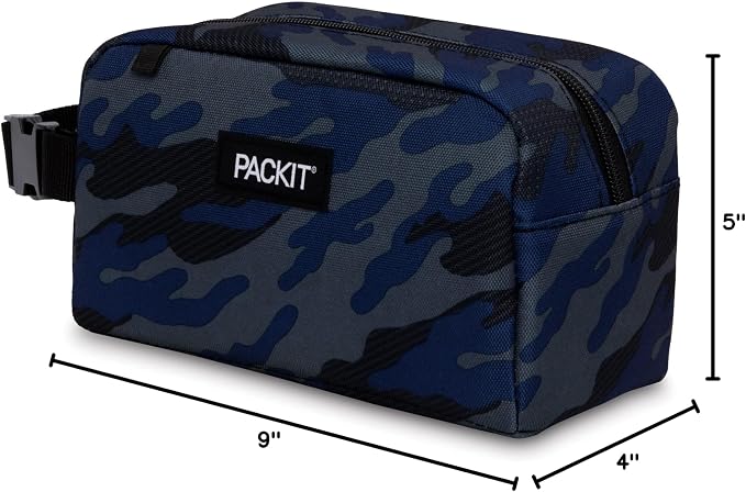 PackIt Freezable Small Insulated Snack Box, Sporty Camo, with EcoFreeze Technology (Built-in Ice Pack), Mini Cooler or Small Lunch Bag, For Fresh Snacks On the Go, for Work, Gym, or Travel