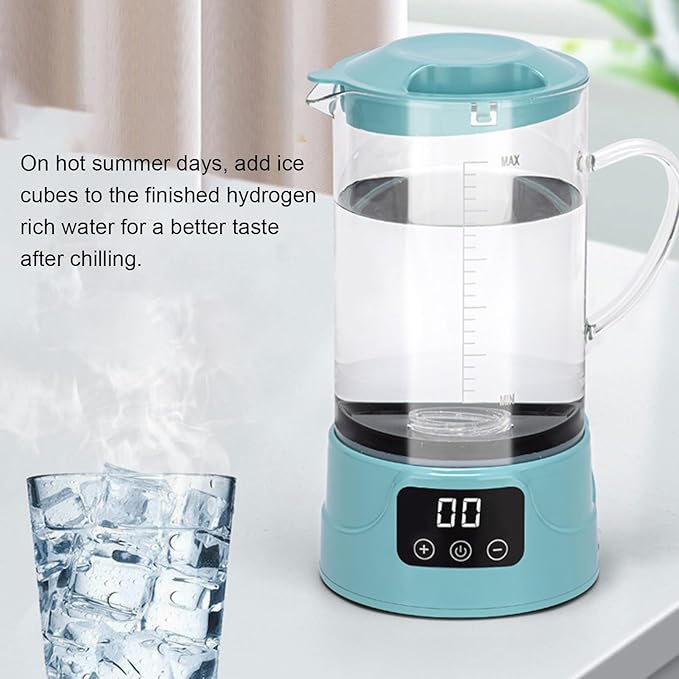 Hydrogen Water Pitcher, SPE, PEM Hydrogen Water Generator, 2L Large Capacity, 1500PPB Electrolysis Water Ionizer Machine Suitable for Home, Office, Outdoor Sports