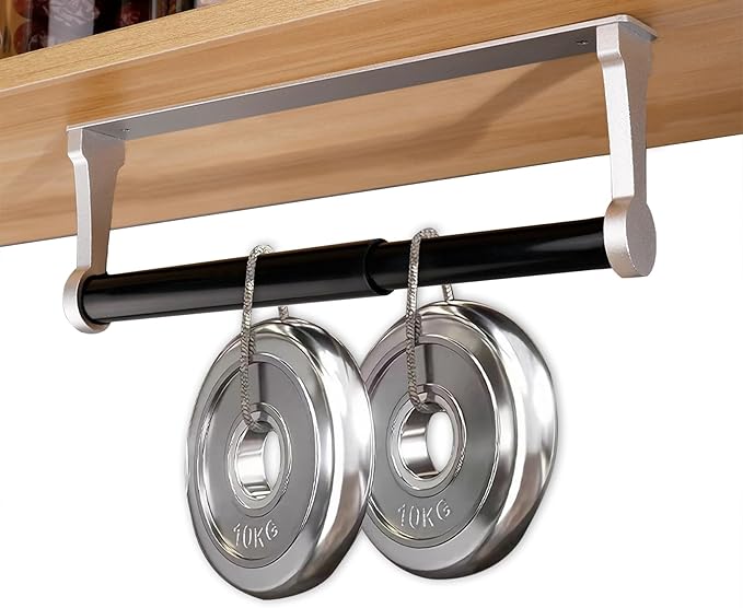 MONEER Paper Towel Holder Under Cabinet, Paper Towel Holder, Aluminum Alloy Kitchen Towel Holders, Self Adhesive Kitchen Roll Holder for Kitchen, Bathroom, Living Room (Silver)