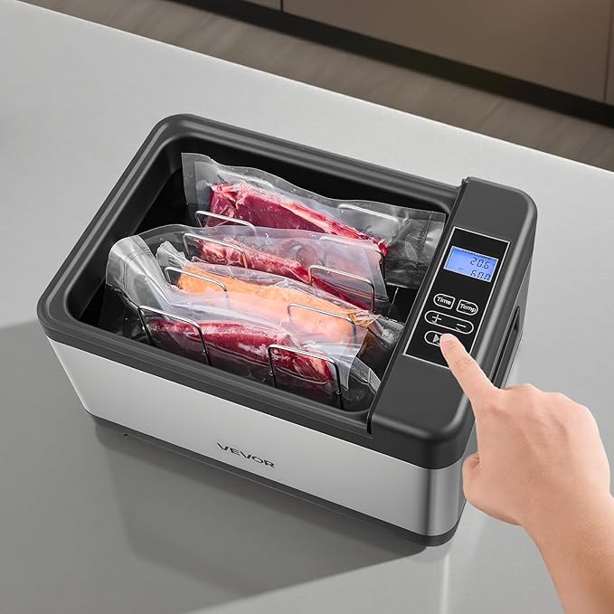 VEVOR Sous Vide Cooker, 800W Sous-Vide Machine, Suveed Cooking Machine with LED Digital Display, Glass Lid, Precise Temperature & Timer Control, for Family & Friends, All-in-One Sous Vide Pot