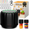 2026 Upgraded Electric Mason Jar Vacuum Sealer Kit with Wide and Regular Mouth Mason Lids -80kpa Automatic Vacuum Pump 2500mAh Battery One Touch Canning Sealing Machine for Food Storage Black
