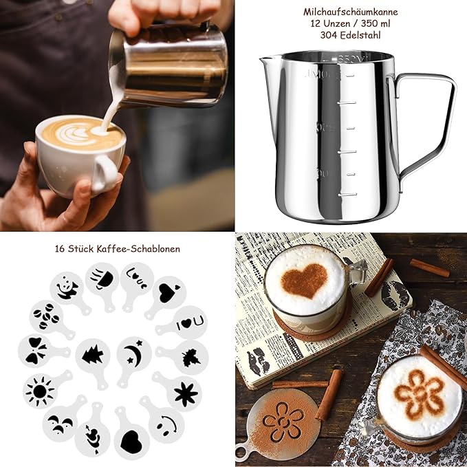FITNATE Rechargeable Electric Foam Maker Drink Mixer 3 Speeds with 2 Stainless Steel Whisks, Frother for Coffee, Hot Chocolate, Latte, Cappuccino, Includes Frother Cup