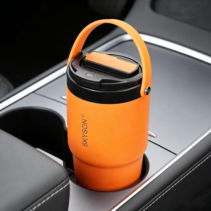 Portable Coffee Maker Mug for Travel,Mini Espresso Coffee Machine,20 oz Thermos Cup with Lid Fast Extraction Electric Filter Brewer,Insulated Stainless Steel Tumbler (Grey)