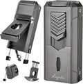 6-in-1 Torch Lighter with Twin Nubber, Auto-Pop V-Shape Clipper, Draw Enhancer, Holder and Punch, Refillable & Adjustable Windproof Butane Lighter, Premium Gift Box for Men & Travel Essential