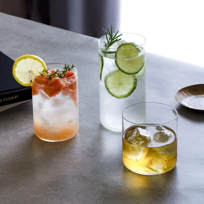 Toyo Sasaki Glass B-09127CS Whiskey Glass, Rock Glass, 12.8 fl oz (355 ml), Set of 6, Usuhari, On the Rock Glass, Shatter-Resistant, Cup, Made in Japan, Dishwasher Safe