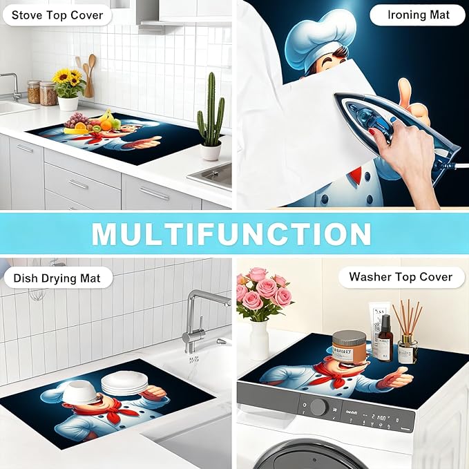 Stove Top Covers for Electric Stove, Heat-Resistant Glass Stove Top Cover Protector, Induction Cooktop Protector Mat for Kitchen 28.3 x 20.5 inches (28×20 Inches) (black)