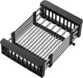 Kitchen Sink Drain Basket Adjustable Over Dish Drying Rack Stainless Steel Drain Basket for Vegetables Fruits Plates Fruits (Black,Big)